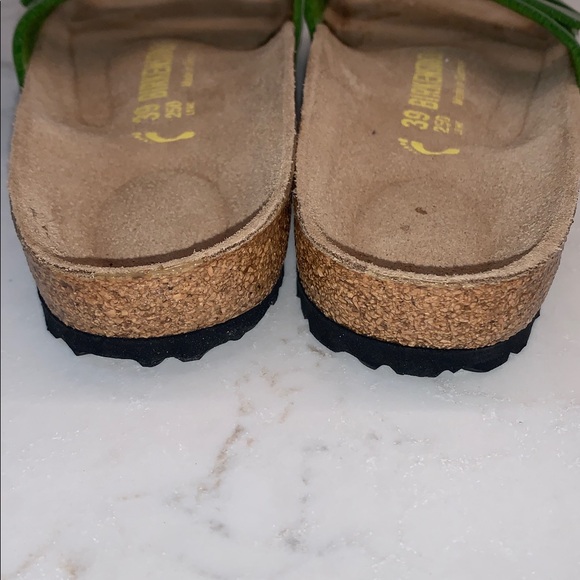 Birkenstock Ibiza Glossy Patent Leather Green Sandals Size 39 8.5 Look New - Picture 3 of 6